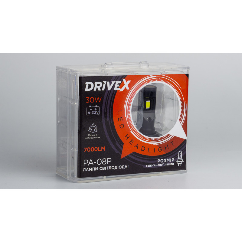 LED лампи автомобільні DriveX PA-08P H11 5500K 30W 9-32V 7000Lm LED