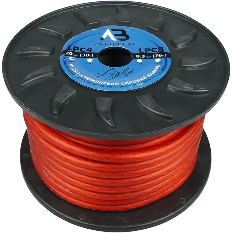 Кабель силовий Audiobeat Light LPC4 Red (20 мм2 Мідно30%-алюміниєвий70%), бухта 30 м