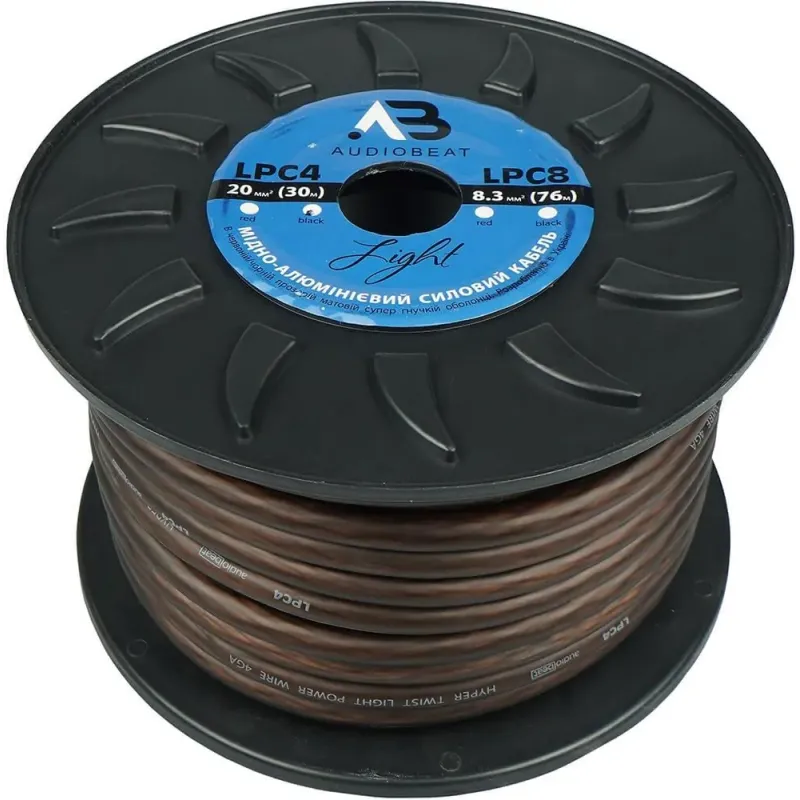 Кабель силовий Audiobeat Light LPC4 Black (20 мм2 Мідно30%-алюміниєвий70%), бухта 30 м