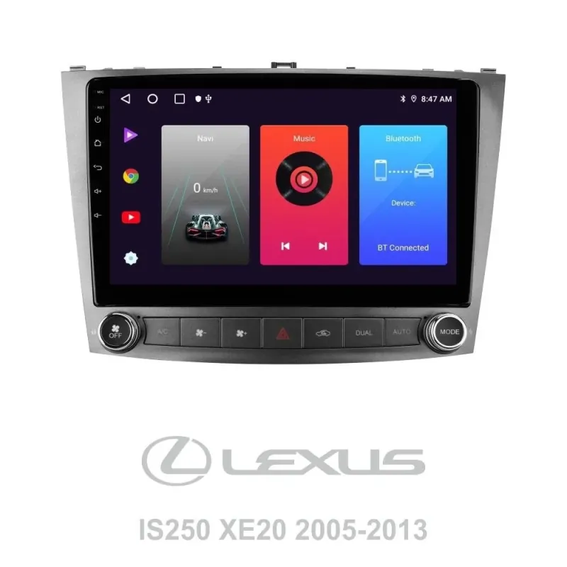 Штатна магнітола Sigma F10216 Android 10 2+32 Gb Lexus IS250 XE20 2005-2013 10