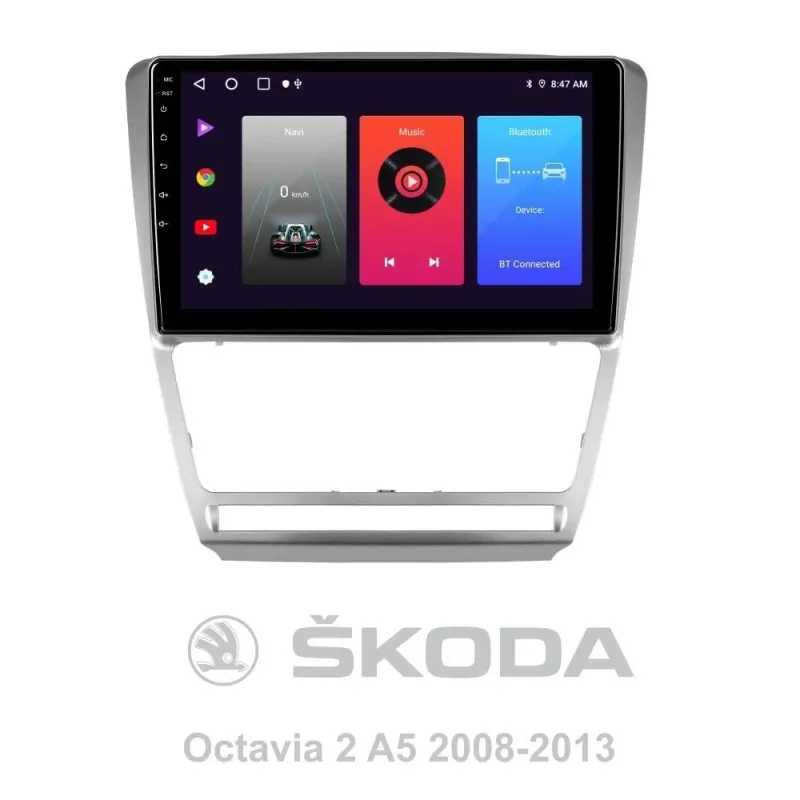 Штатна магнітола Sigma F10216 Android 10 2+32 Gb Skoda Octavia 2 A5 2008-2013 10