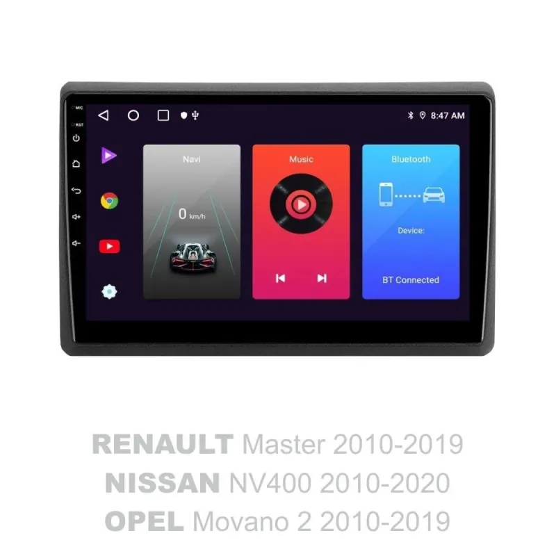 Штатна магнітола Sigma F10216 Android 10 2+32 Gb Renault Master For Nissan NV400 For Opel Movano 2 10