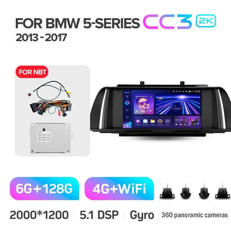 Штатная магнитола Teyes CC3 6+128 Gb с круговым обзором 360 BMW 5 Series F10 F11 NBT 2013-2017 9