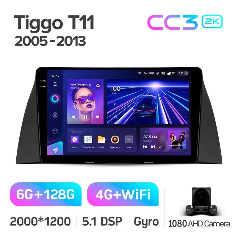 Штатная магнитола Teyes CC3 6+128 Gb Chery Tiggo T11 1 2005 - 2013 9