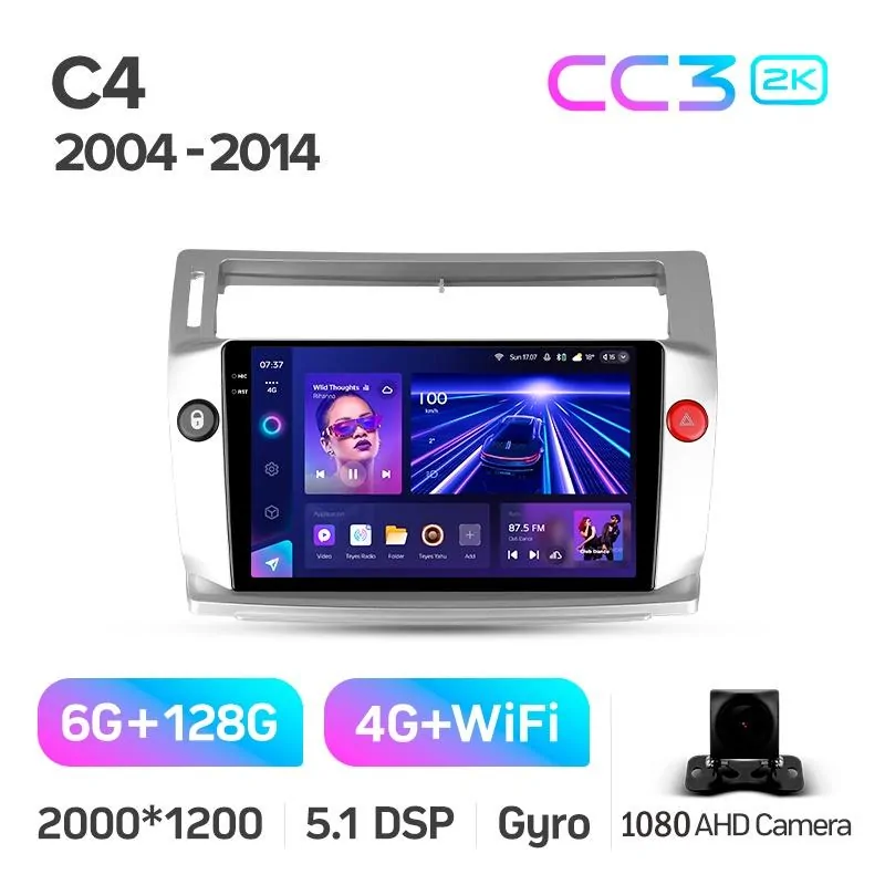 Штатная магнитола Teyes CC3 6+128 Gb Citroen C4 LA LC C-Triomphe C-Quatre 2004-2014 9