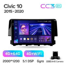 Штатная магнитола Teyes CC3 4+64 Gb Honda Civic 10 FC FK 2015-2020 9