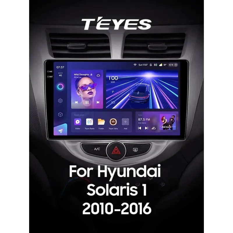 Штатная магнитола Teyes CC3 4+64 Gb Hyundai Solaris 1 2010-2016 9
