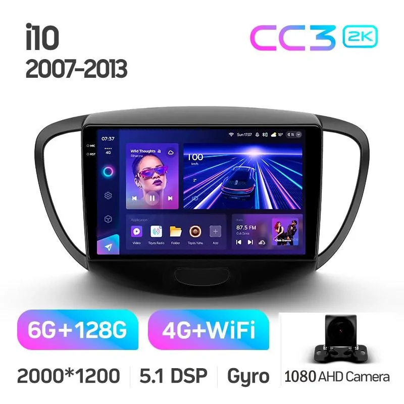 Штатная магнитола Teyes CC3 6+128 Gb Hyundai i10 2007-2013 9