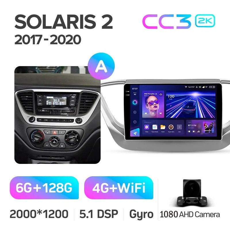 Штатная магнитола Teyes CC3 6+128 Gb Hyundai Solaris 2 2017-2020 (A) 9