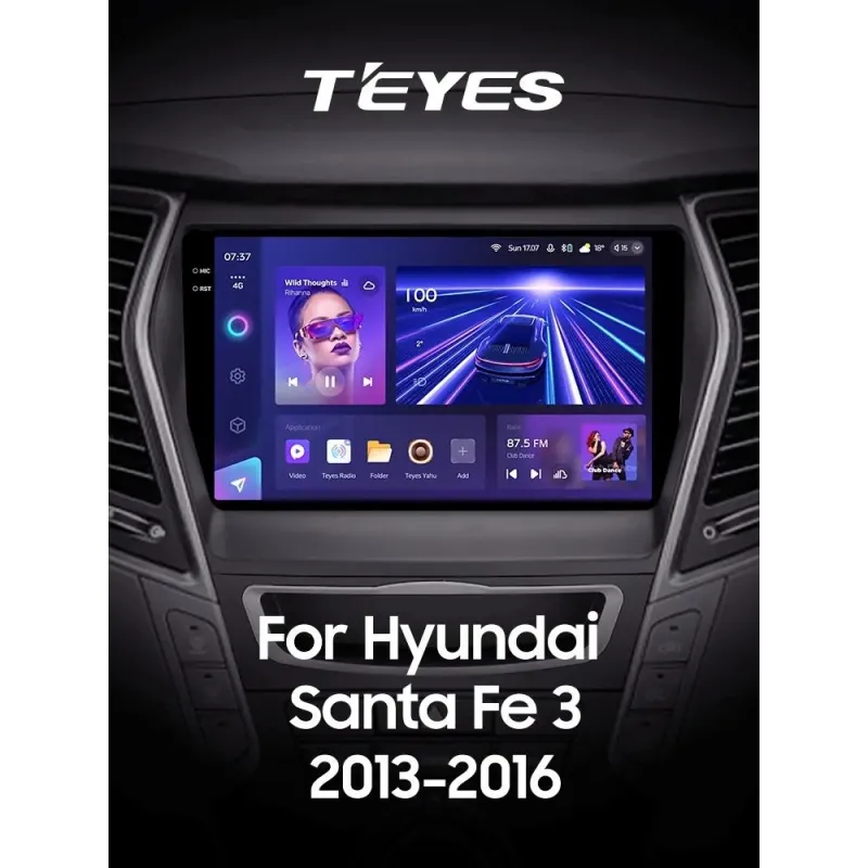 Штатная магнитола Teyes CC3 6+128 Gb с круговым обзором 360 Hyundai Santa Fe 3 2013-2016 (B) 9