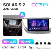 Штатная магнитола Teyes CC3 6+128 Gb с круговым обзором 360 Hyundai Solaris 2 2017-2020 (B) 9