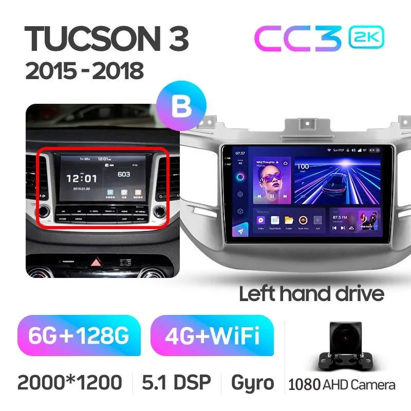 Штатная магнитола Teyes CC3 6+128 Gb Hyundai Tucson 3 2015-2018 (B) 9