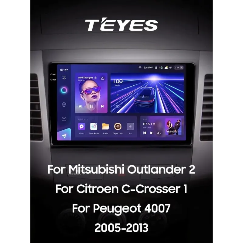Штатная магнитола Teyes CC3 6+128 Gb Mitsubishi Outlander 2 CW0W 2005-2013 / Citroen C-Crosser 1 2007-2013 / Peugeot 4007 2007-2012 (A)…