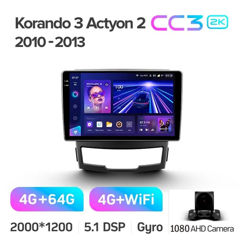 Штатная магнитола Teyes CC3 4+64 Gb SsangYong Korando 3 Actyon 2 2010-2013 9