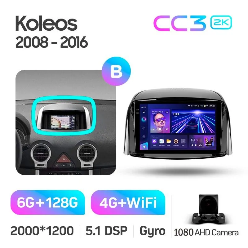 Штатная магнитола Teyes CC3 6+128 Gb Renault Koleos 2008 - 2016 (A) 9