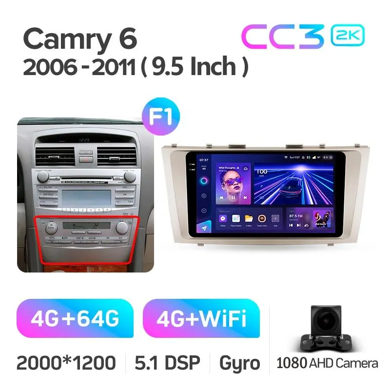 Штатная магнитола Teyes CC3 4+64 Gb Toyota Camry 6 XV 40 50 2006-2011 (F1) 9
