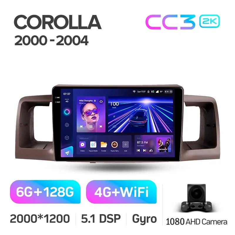 Штатная магнитола Teyes CC3 6+128 Gb Toyota Corolla E130 E120 2000-2004 9