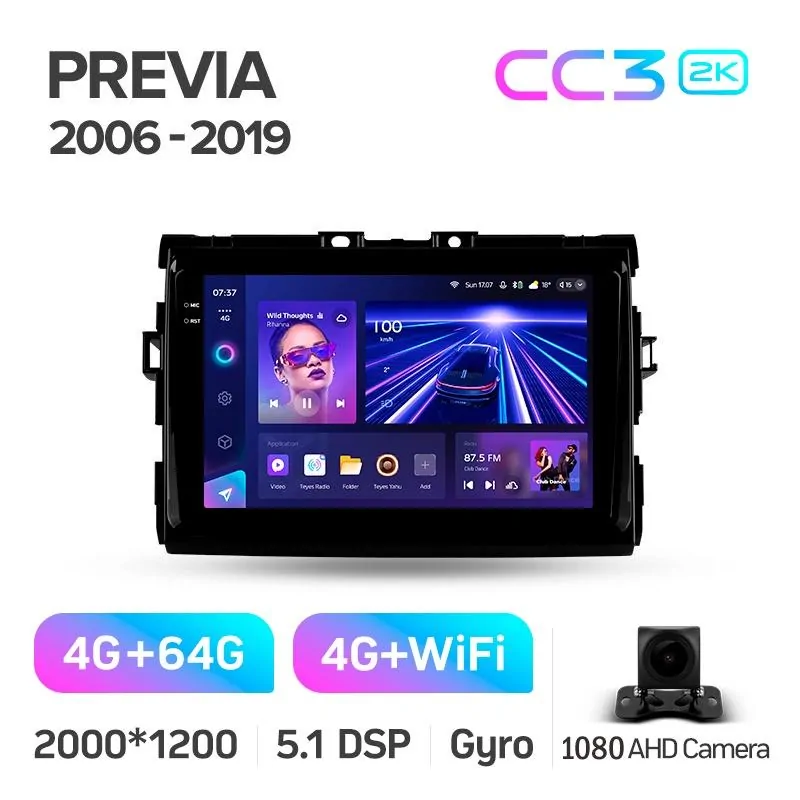 Штатная магнитола Teyes CC3 4+64 Gb Toyota Previa XR50 2006 - 2019 9