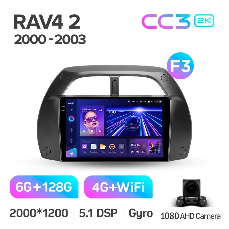 Штатная магнитола Teyes CC3 6+128 Gb Toyota RAV4 2 CA20 CA20W XA20 2000 - 2003 (F3) 9