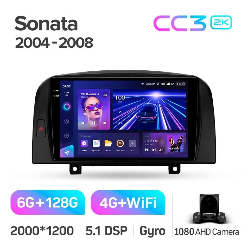 Штатная магнитола Teyes CC3 6+128 Gb Hyundai Sonata NF 2004-2008 9