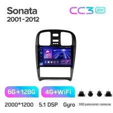 Штатная магнитола Teyes CC3 6+128 Gb с круговым обзором 360 Hyundai Sonata EF 2001-2012 9