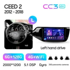 Штатная магнитола Teyes CC3 6+128 Gb с круговым обзором 360 KIA CEED Cee'd 2 JD 2012-2018 9