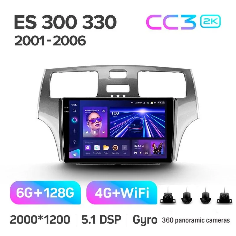 Штатная магнитола Teyes CC3 6+128 Gb с круговым обзором 360 Lexus ES300 ES 300 ES330 XV30 ES 330 2001-2006 9