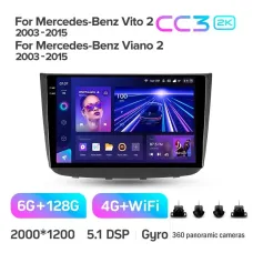 Штатная магнитола Teyes CC3 6+128 Gb с круговым обзором 360 Mercedes-Benz Vito 2 Viano 2 W639 2003-2015 10