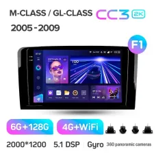 Штатная магнитола Teyes CC3 6+128 Gb с круговым обзором 360 Mercedes Benz ML GL ML350 GL320 X164 2005-2009 (F1) 9