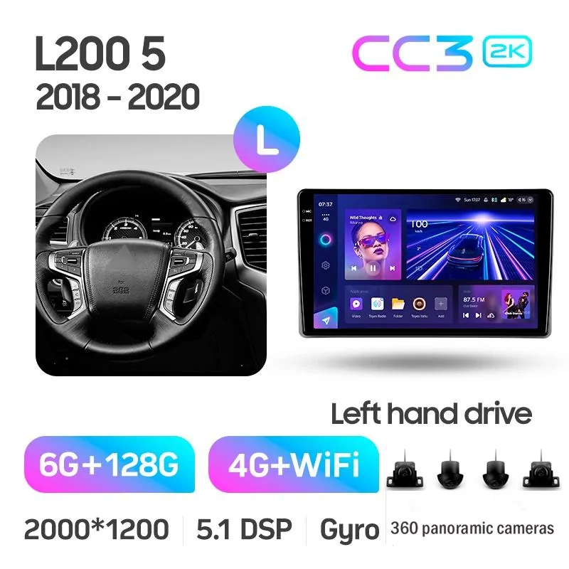Штатная магнитола Teyes CC3 6+128 Gb с круговым обзором 360 Mitsubishi L200 5 2018-2020 (F1) 9