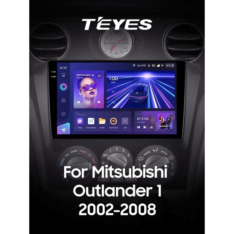 Штатная магнитола Teyes CC3 6+128 Gb с круговым обзором 360 Mitsubishi Outlander 1 2002-2008 (F1) 9