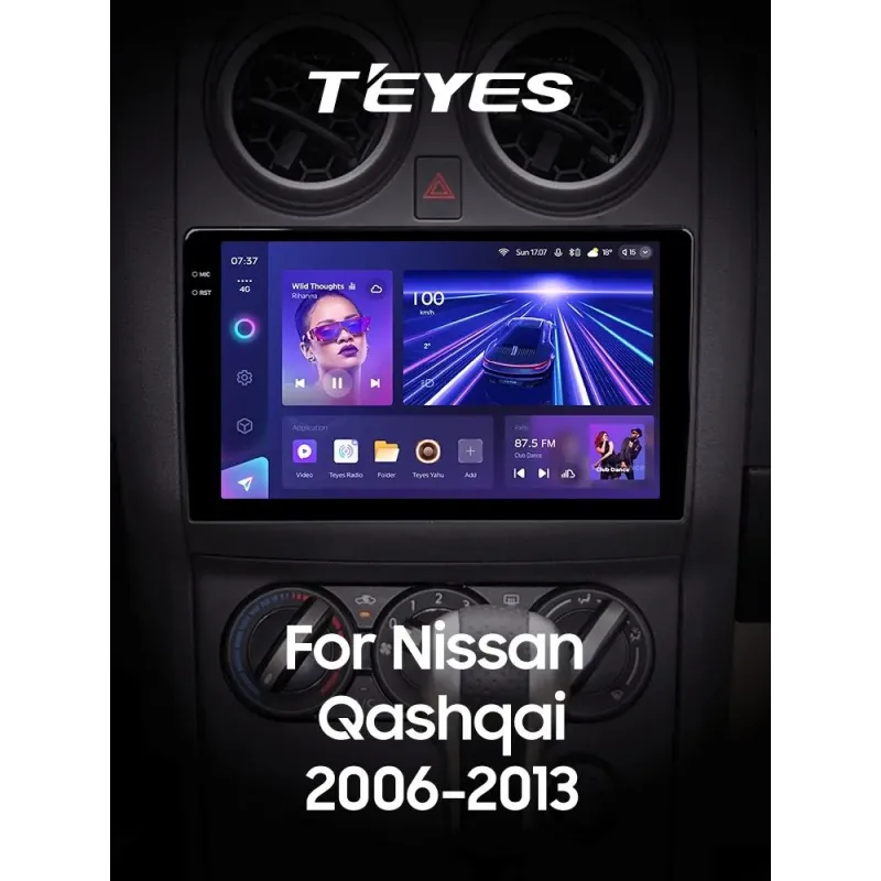 Штатная магнитола Teyes CC3 6+128 Gb с круговым обзором 360 Nissan Qashqai 1 J10 2006-2013 (F1) 9