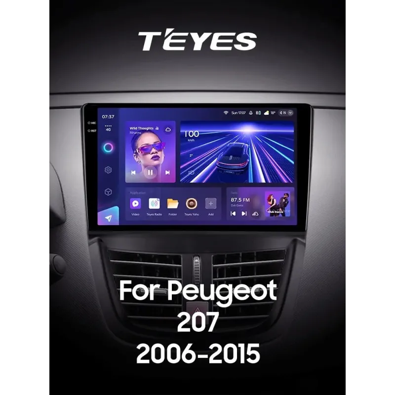 Штатная магнитола Teyes CC3 6+128 Gb с круговым обзором 360 Peugeot 207 2006-2015 9
