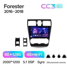 Штатная магнитола Teyes CC3 6+128 Gb с круговым обзором 360 Subaru Forester SJ 2015-2018 9