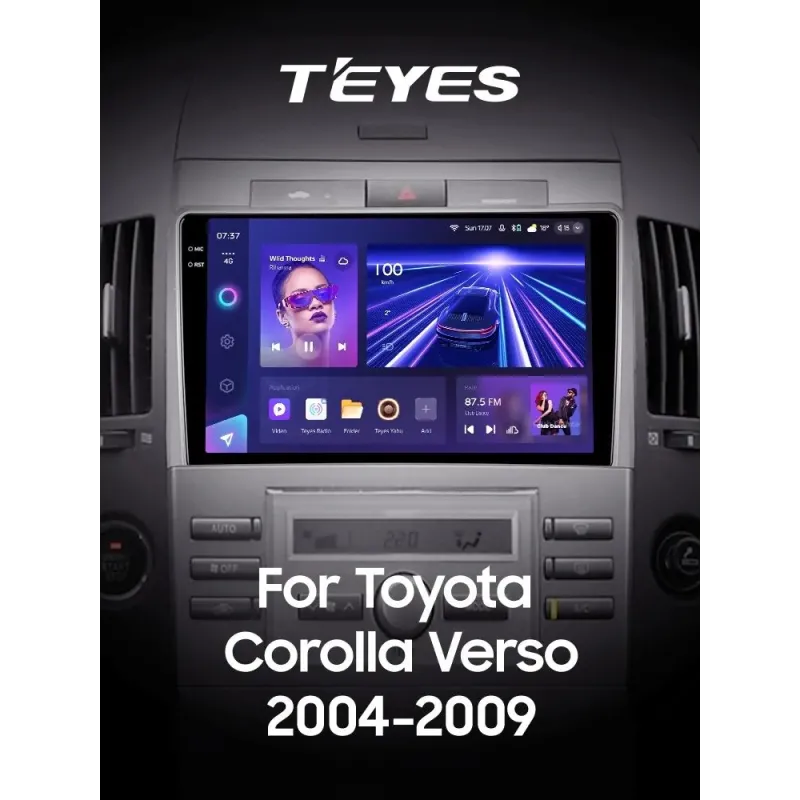 Штатная магнитола Teyes CC3 6+128 Gb с круговым обзором 360 Toyota Corolla Verso AR10 2004 - 2009 (F2) 9