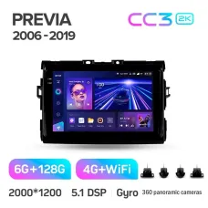 Штатная магнитола Teyes CC3 6+128 Gb с круговым обзором 360 Toyota Previa XR50 2006 - 2019 9