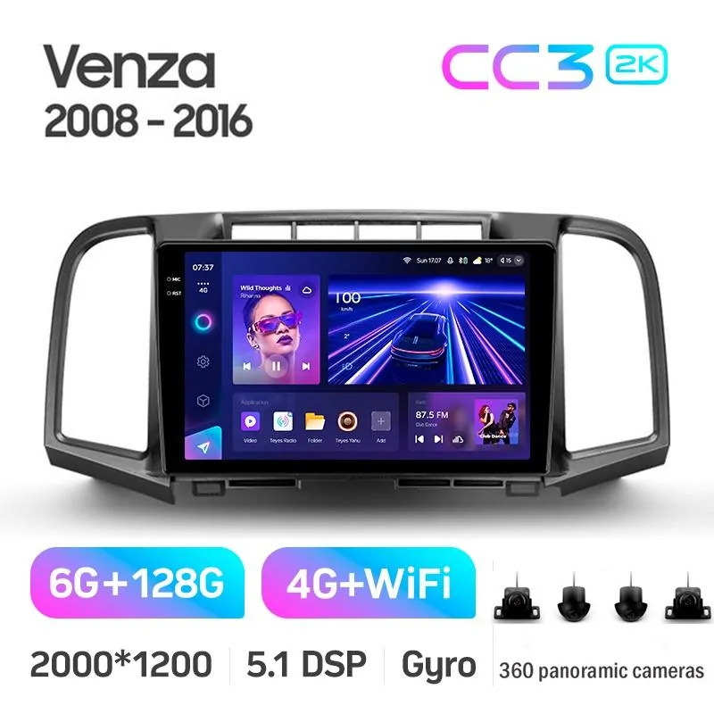 Штатная магнитола Teyes CC3 6+128 Gb с круговым обзором 360 Toyota Venza 2008-2016 9