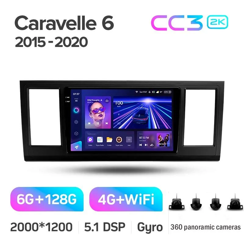 Штатная магнитола Teyes CC3 6+128 Gb с круговым обзором 360 Volkswagen Caravelle 6 T6.1 T6 2015 - 2020 9