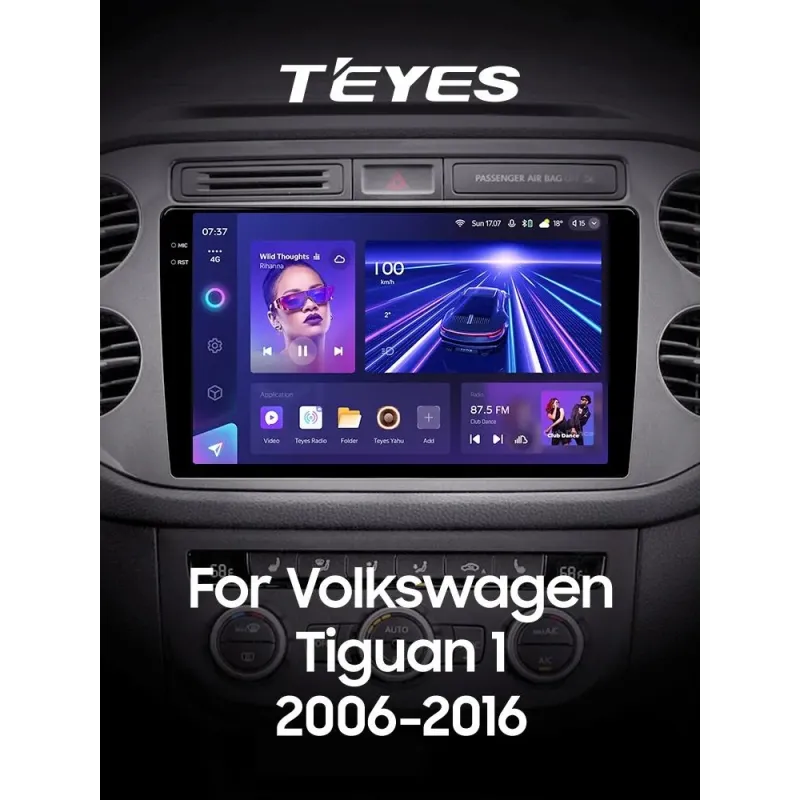 Штатная магнитола Teyes CC3 6+128 Gb с круговым обзором 360 Volkswagen Tiguan 1 NF 2006-2017 (F2) 9