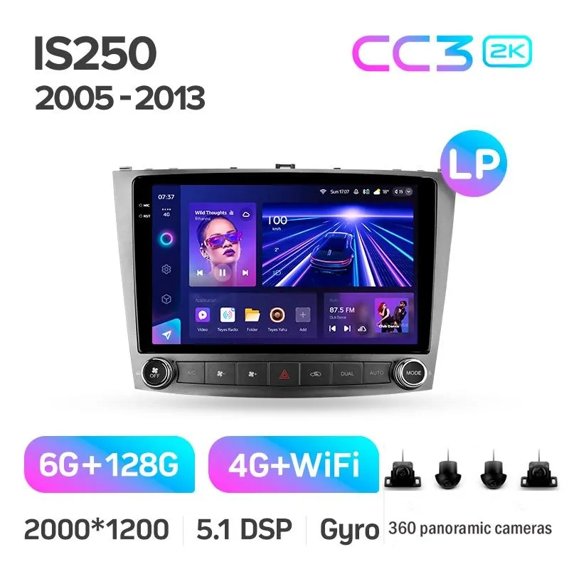Штатная магнитола Teyes CC3 6+128 Gb с круговым обзором 360 Lexus IS250 XE20 (Lp) 2005-2013 10