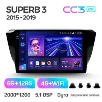 Штатная магнитола Teyes CC3 6+128 Gb с круговым обзором 360 Skoda Superb 3 2015-2019 10