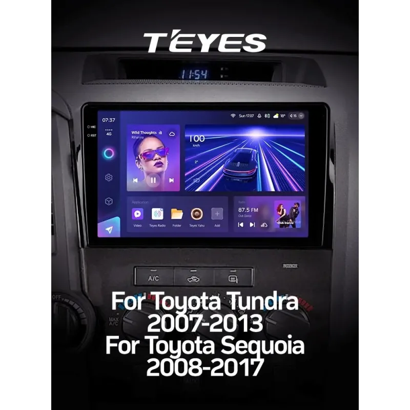 Штатная магнитола Teyes CC3 6+128 Gb с круговым обзором 360 Toyota Tundra XK50 2007-2013 Sequoia XK60 2008-2017 10