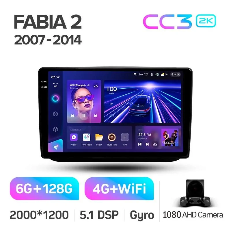 Штатная магнитола Teyes CC3 6+128 Gb Skoda Fabia 2 2007-2014 10