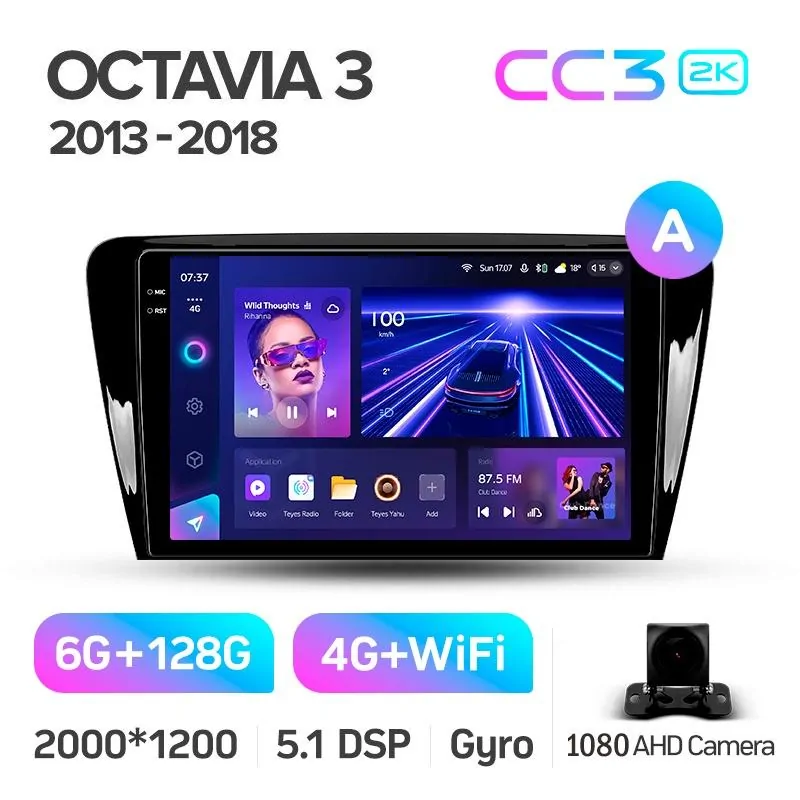 Штатная магнитола Teyes CC3 6+128 Gb Skoda Octavia 3 A7 2013-2018 (A) 10