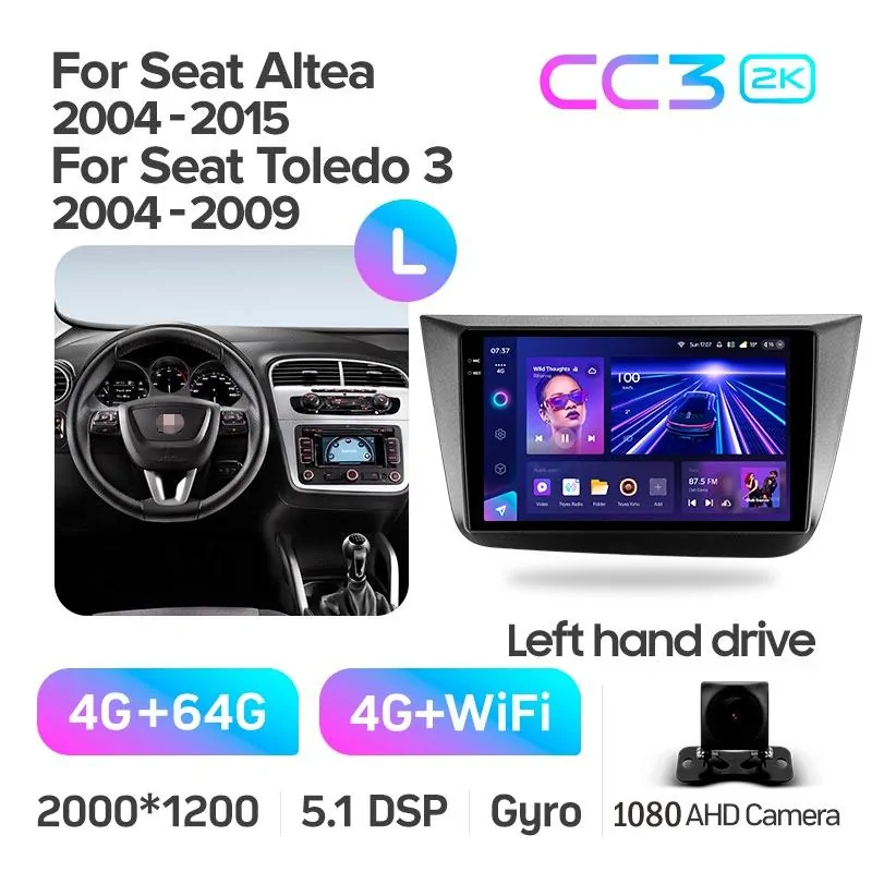Штатная магнитола Teyes CC3 4+64 Gb Seat Altea 5P (Left hand drive) 2004-2015 9