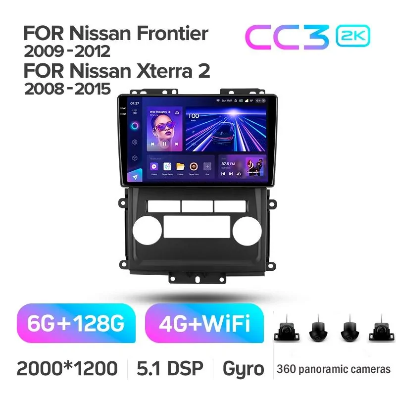 Штатная магнитола Teyes CC3 6+128 Gb с круговым обзором 360 Nissan Frontier 2009-2012 For Nissan Xterra 2 N50 2008-2015 10