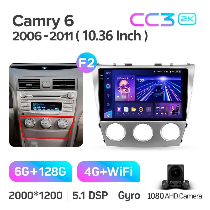 Штатная магнитола Teyes CC3 6+128 Gb Toyota Camry 6 XV 40 50 2006-2011 (F2) 10