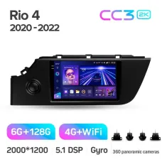 Штатная магнитола с круговым обзором Teyes CC3 6+128 Gb 360 KIA Rio 4 IV FB 2020-2022 9