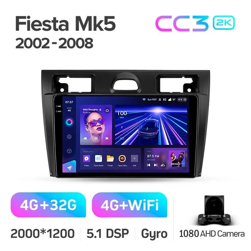 Штатная магнитола Teyes CC3 4+32 Gb Ford Fiesta Mk VI 5 Mk5 2002 - 2008 9