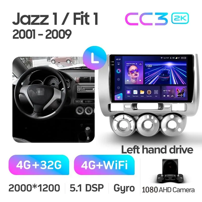 Штатная магнитола Teyes CC3 4+32 Gb Honda Jazz 1 GD Fit 1 2001 - 2009 9